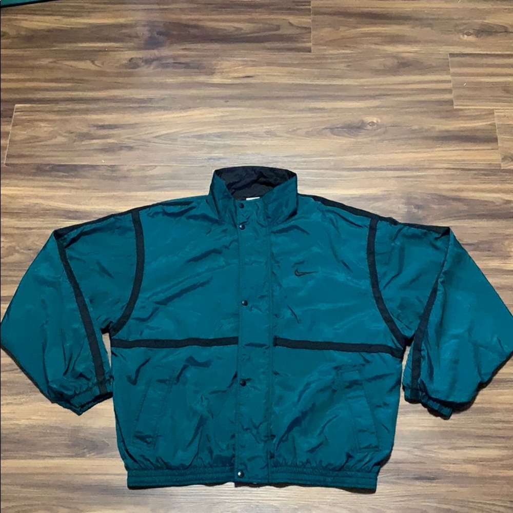 Mens 90’s Vintage Nike Windbreaker Green (Large)
